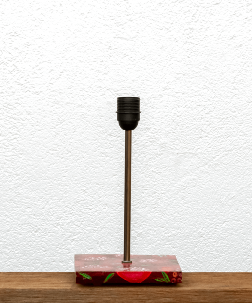 Lámpara Granadas-base de Lámpara de mesa, de madera de Castaño con pintura original Granadas -Yolpiq/066 - dn