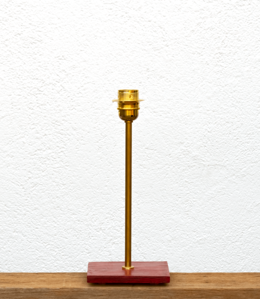 Lámpara Granate-base - Portapantallas, Lámpara de mesa, de madera de Castaño tintado en Granate - Yolpiq/011 -dn